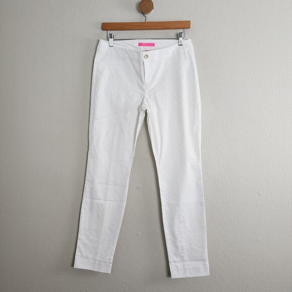 NEW Lilly Pulitzer Kelly Skinny Ankle Pant White Stretch High Rise 6 - Picture 1 of 9